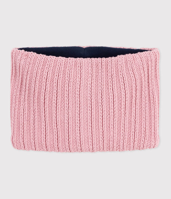 Braga de cuello infantil de punto tricotado con forro polar rosa CHARME