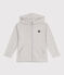 Sudadera infantil de algodón liso con capucha y cremallera gris BELUGA CHINE