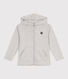 Sudadera infantil de algodón liso con capucha y cremallera