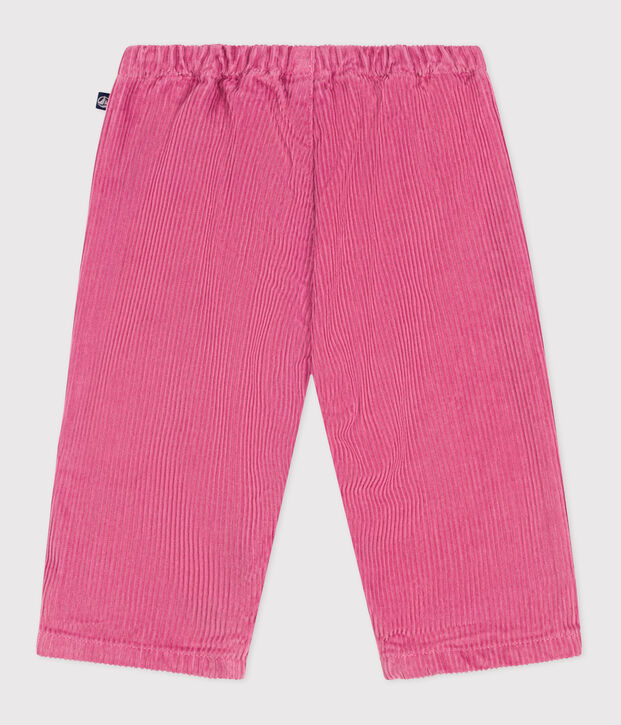 Pantal&oacute;n de pana lisa para beb&eacute; rosa