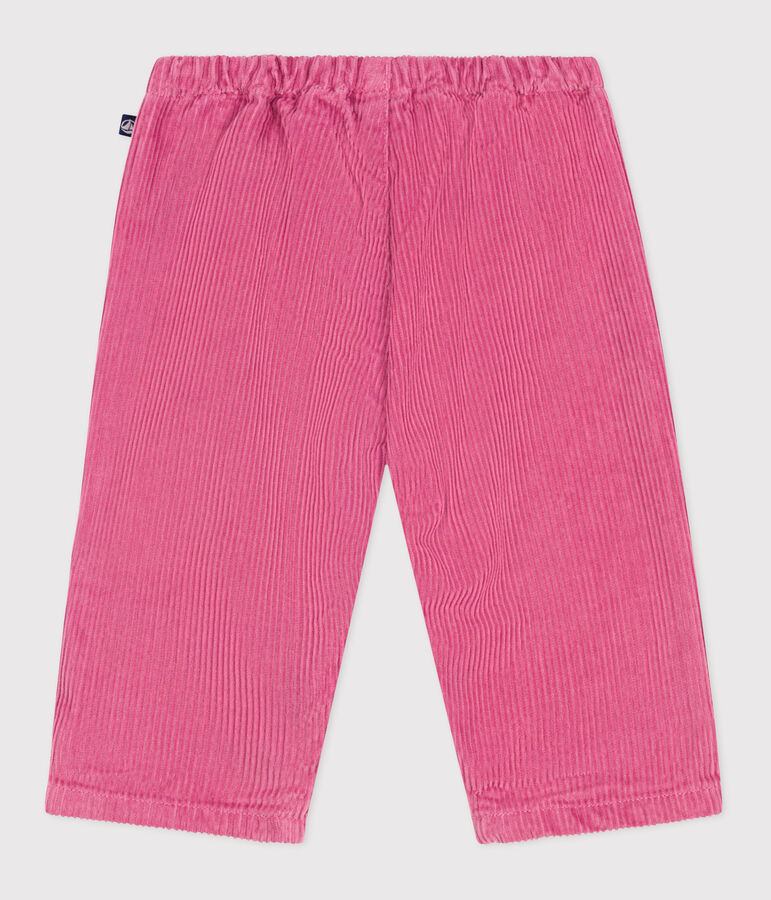 Pantal&oacute;n de pana lisa para beb&eacute; rosa