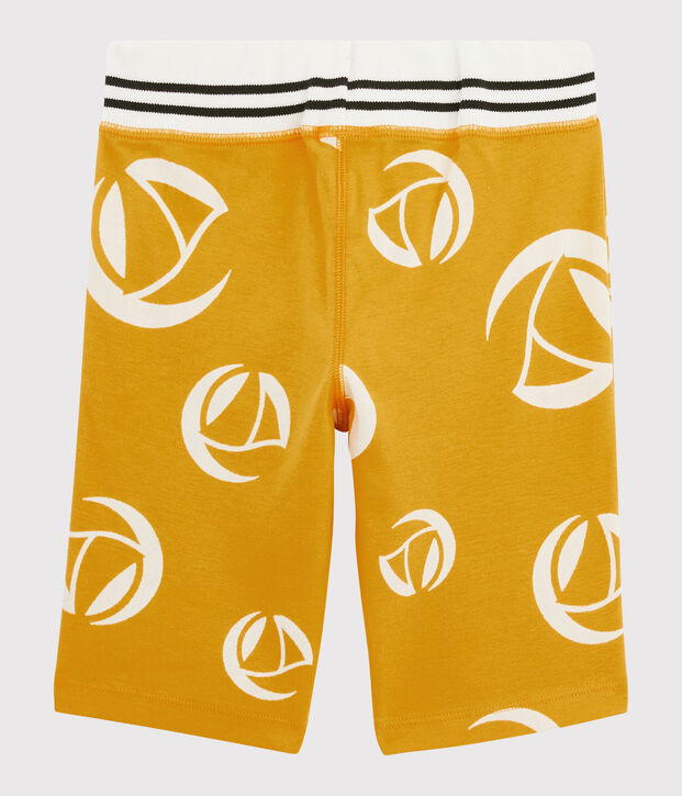 Bermudas de punto de ni&ntilde;o amarillo/blanco