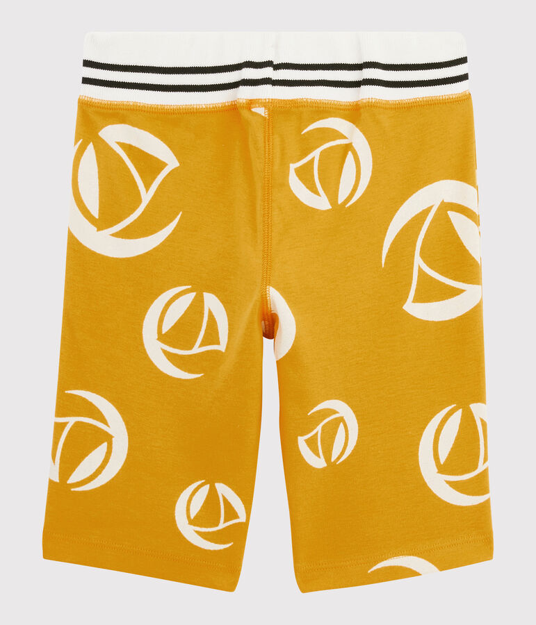 Bermudas de punto de ni&ntilde;o amarillo/blanco