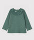 Blusa con cuello de gorguera de algodón de bebé niña