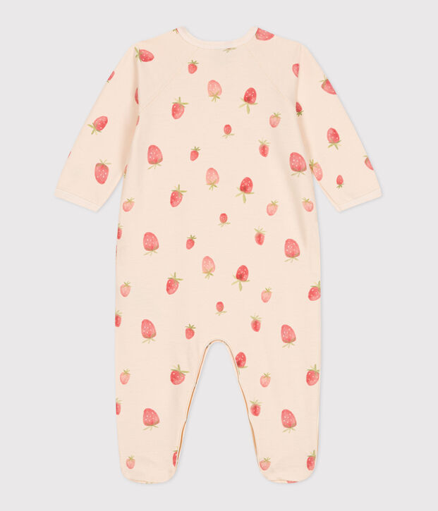 Pijama de algod&oacute;n estampado para beb&eacute; crudo/rosa/multicolor