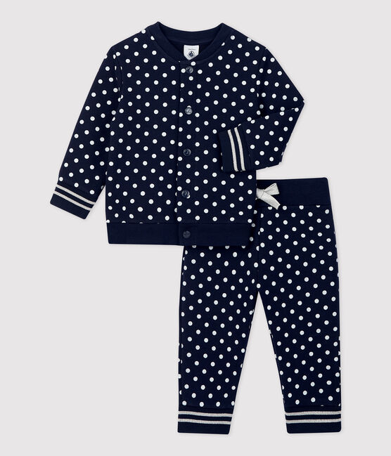 Conjunto de chándal de muletón de bebé. azul SMOKING/blanco MARSHMALLOW