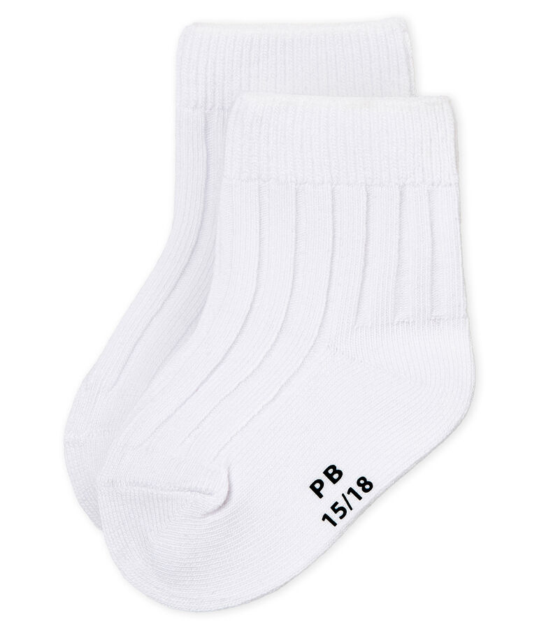 Calcetines de punto para beb&eacute; unisex blanco