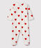 Pelele de punto de canalé con corazones rojos para bebé blanco MARSHMALLOW/rojo TERKUIT