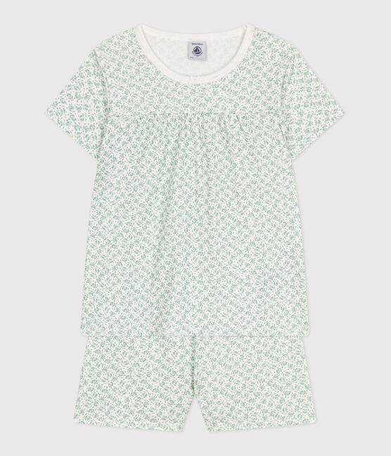 Pijama infantil corto de algodón con estampado de flores MARSHMALLOW/ PAUL