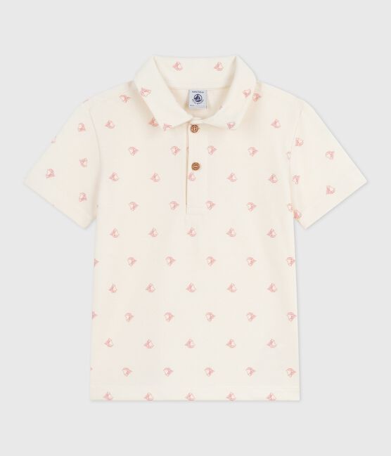 Polo infantil de algodón estampado de manga corta rojo MILK/ POMPEI