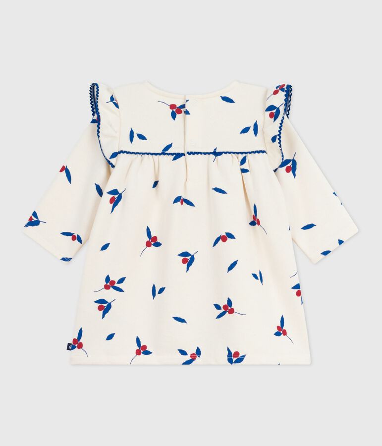 Vestido de algod&oacute;n de manga larga con estampado de ballenas para beb&eacute; crudo/multicolor