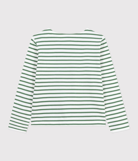 Marinera de algodón de manga larga para mujer verde MARSHMALLOW/ PALMERAIE