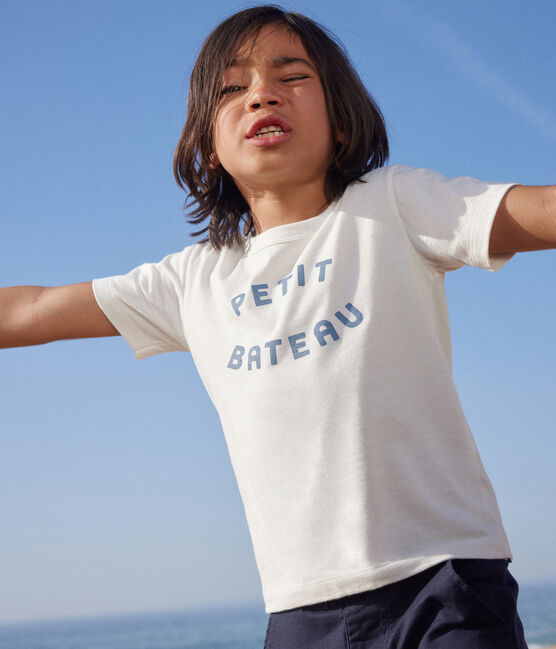 Camiseta de jersey ligero para niño blanco MARSHMALLOW
