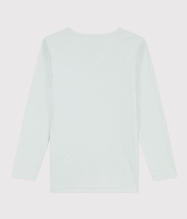 Camiseta de manga larga de algod&oacute;n azul
