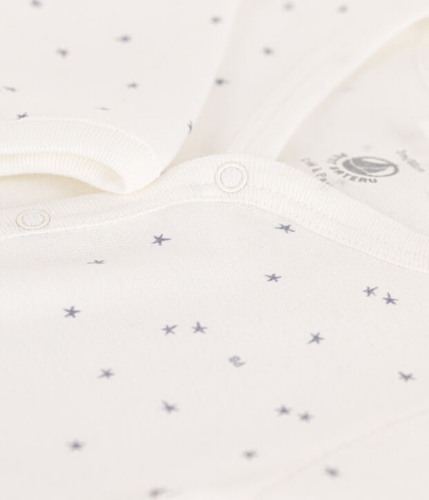 Pelele de algod&oacute;n con estrellas blanco/gris
