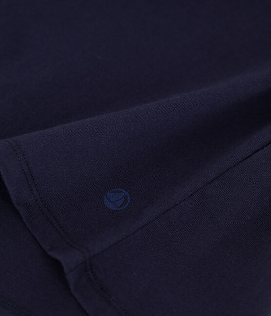 Camiseta Recta de algodón liso para mujer azul SMOKING
