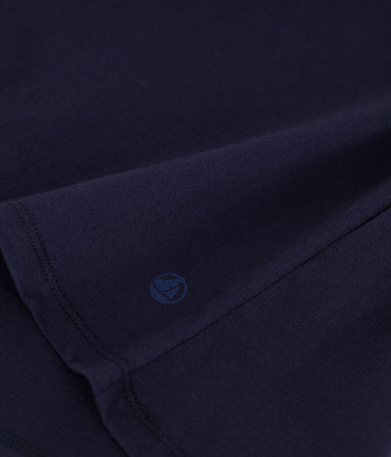 Camiseta Recta de algod&oacute;n liso para mujer azul