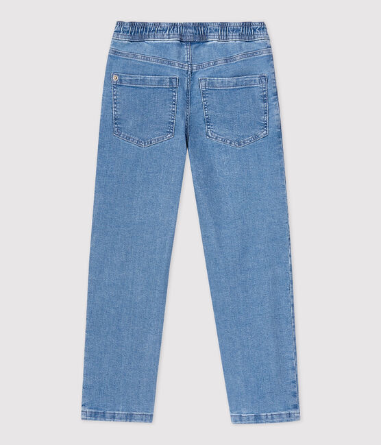 Pantalón regular de tejido vaquero claro para niño azul DENIM BLEU