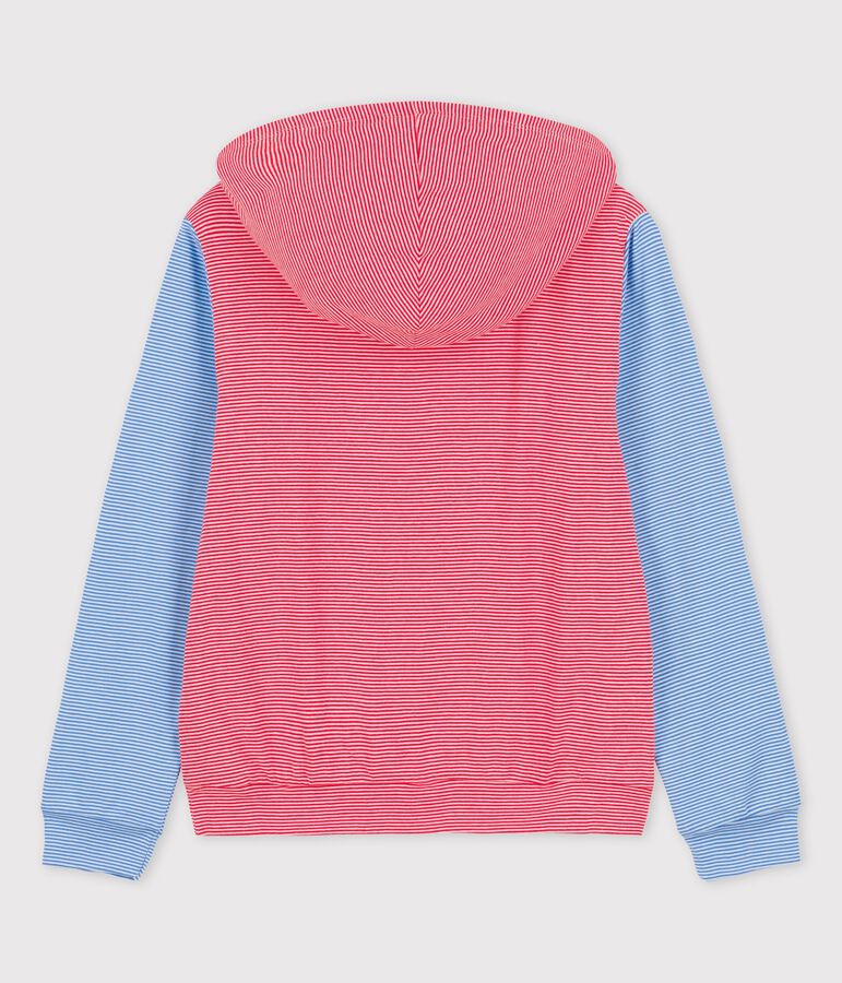 Sudadera con capucha de algod&oacute;n ORG&Aacute;NICO de mujer rojo PEPS/blanco MARSHMALLOW