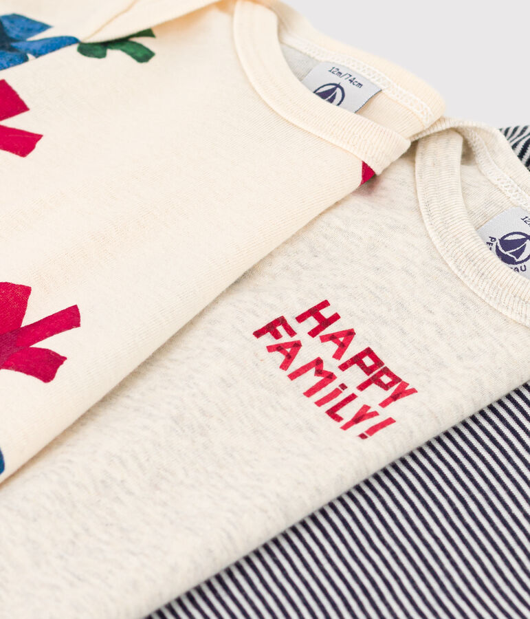 Juego de 3 bodis de algod&oacute;n de manga larga con estrellas para beb&eacute; multicolor