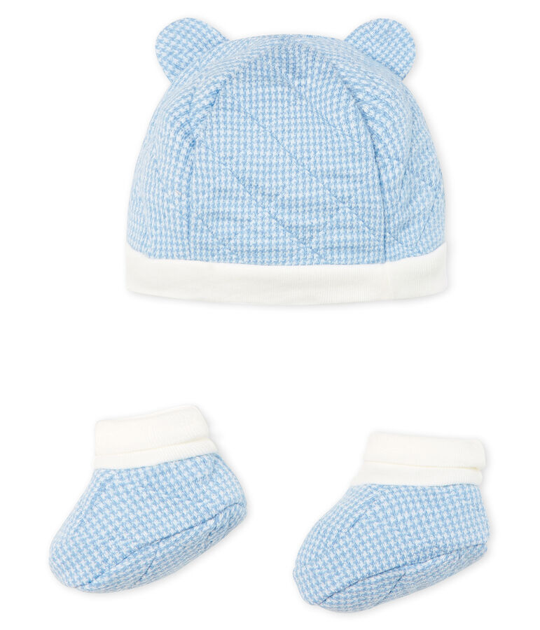 Lote de gorro y patucos para beb&eacute; ni&ntilde;o de t&uacute;bico acolchado. variante 1