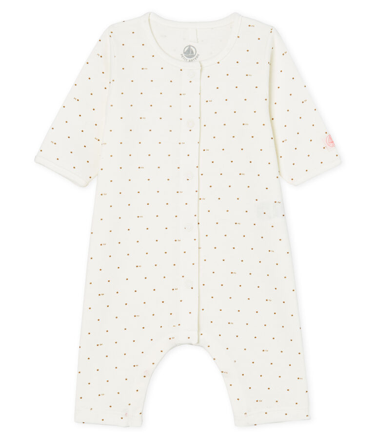 Pelele sin pies de punto para beb&eacute; blanco/rosa/multicolor