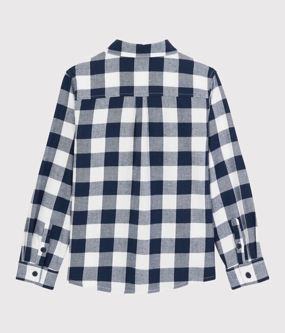 Camisa a cuadros de niño azul SMOKING/blanco MARSHMALLOW