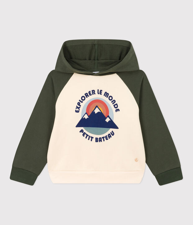 Sudadera con capucha para ni&ntilde;o crudo/verde