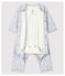 Bodyjama sin pies de bebé de algodón ecológico gris POUSSIERE/blanco MARSHMALLOW