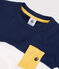 Camiseta de manga corta de algodón de niño azul MEDIEVAL/blanco MARSHMALLOW