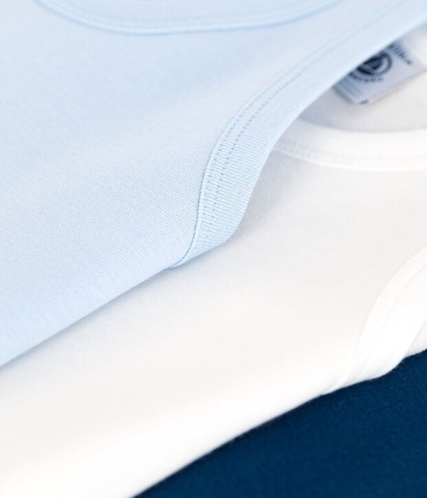 Juego de 3 camisetas infantiles lisas de algod&oacute;n sin mangas multicolor