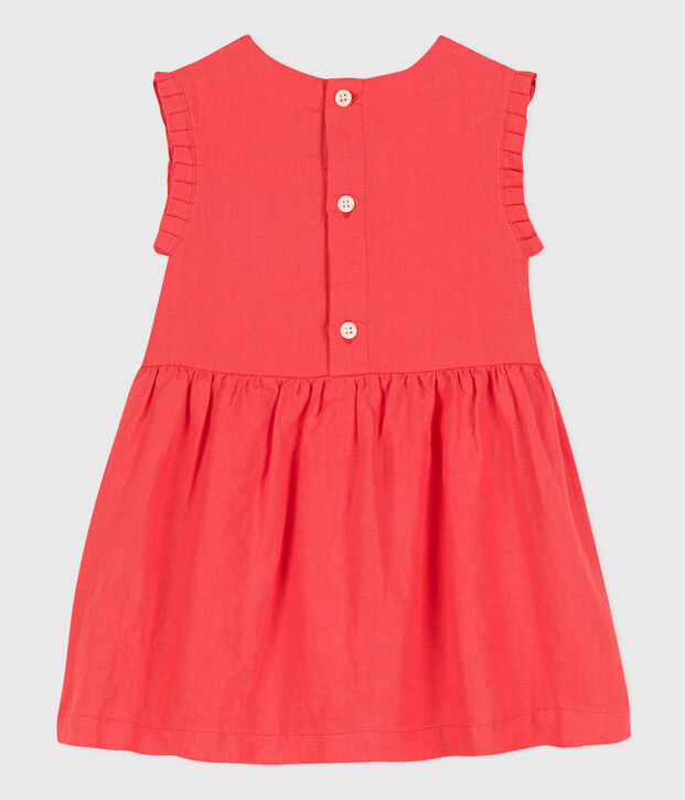 Vestido sin mangas de lino para beb&eacute; naranja