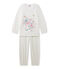 Pijama estampado de niña en terciopelo blanco LAIT/amarillo OR