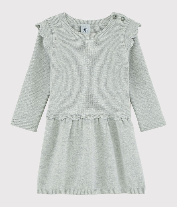 Vestido de lana y algod&oacute;n para beb&eacute; ni&ntilde;a BELUGA CHINE