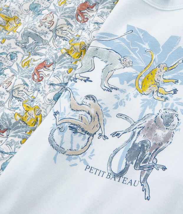 Par de camisetas manga corta de algod&oacute;n infantiles para ni&ntilde;o multicolor