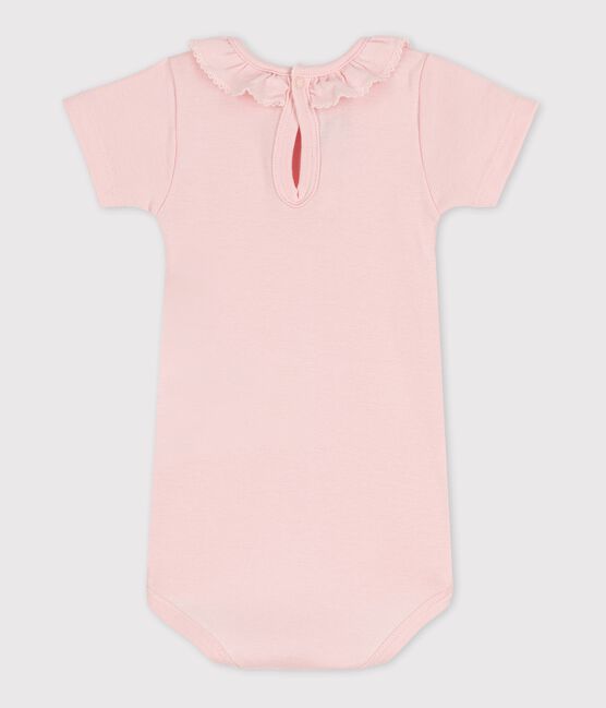 Bodi de manga corta con gorguera de bebé rosa MINOIS