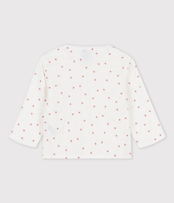 Camisa de gasa de algodón ecológico para bebé blanco MARSHMALLOW/rojo OMBRIE