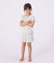 Pijama infantil corto de algod&oacute;n con estampado de flores blanco/multicolor