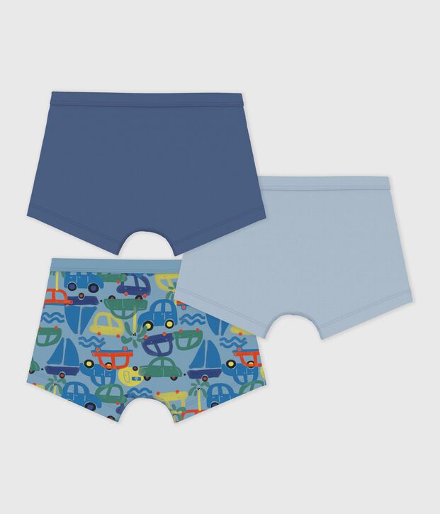 Juego de b&oacute;xeres infantiles de algod&oacute;n con ribete en la cintura y estampado multicolor