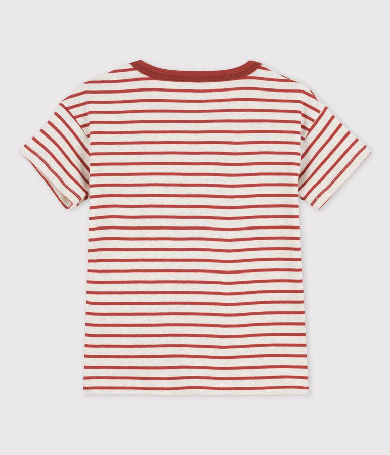 Camiseta de manga corta de algod&oacute;n de ni&ntilde;o beige/marron