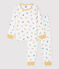Pijama con estampado de animales de niña/niño de algodón afelpado blanco MARSHMALLOW/blanco MULTICO