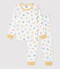 Pijama con estampado de animales de niña/niño de algodón afelpado