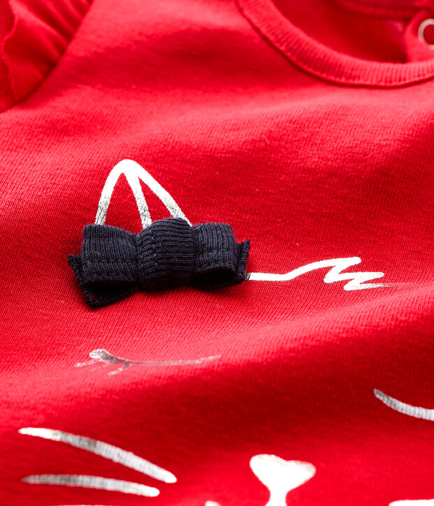 Blusa de manga larga para beb&eacute; ni&ntilde;a rojo