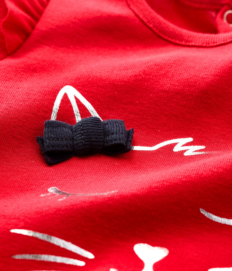 Blusa de manga larga para beb&eacute; ni&ntilde;a rojo