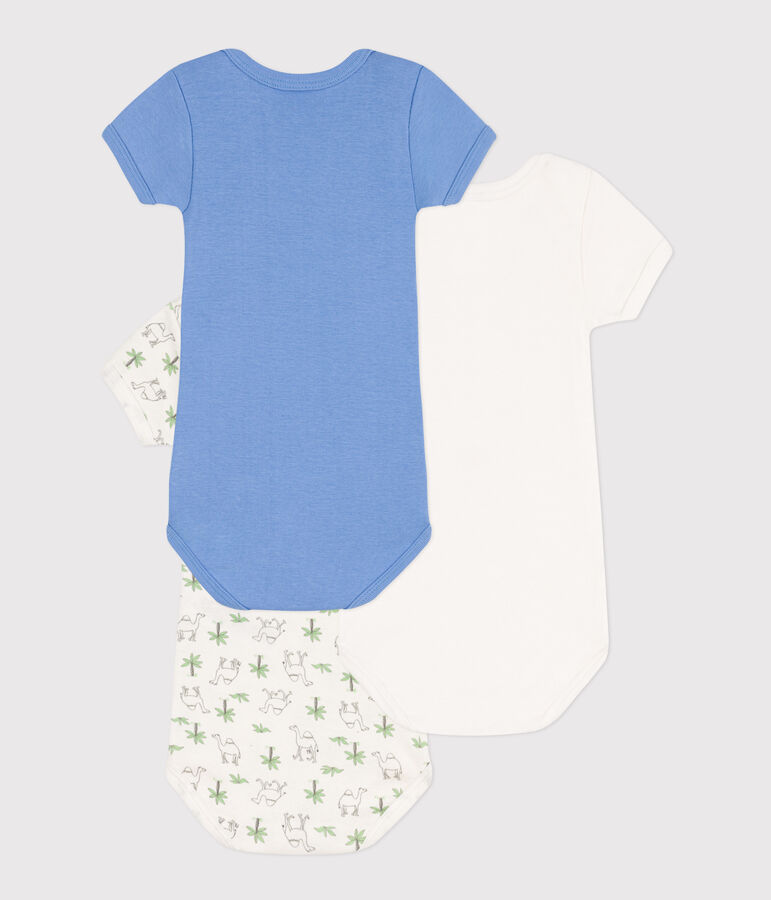 Juego de 3 bodis de manga corta de algod&oacute;n con dromedarios multicolor