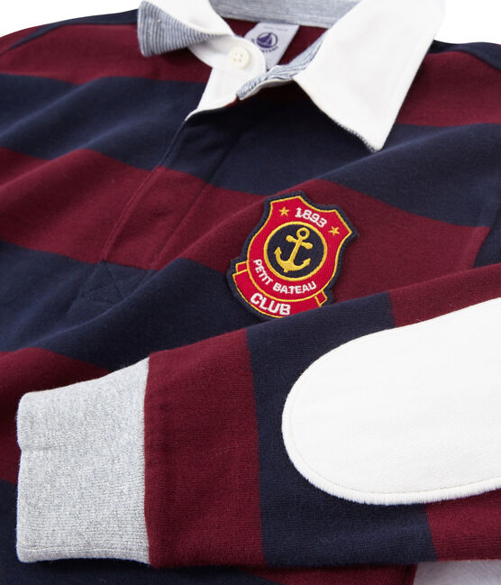 Polo de rugby de manga larga azul SMOKING/rojo OGRE