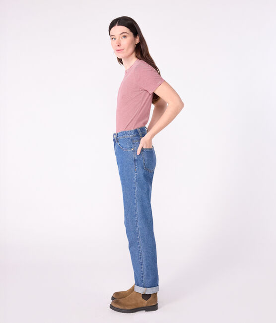 Camiseta Icónica de manga corta de algodón para mujer rojo AMARANTE/ MARSHMALLOW