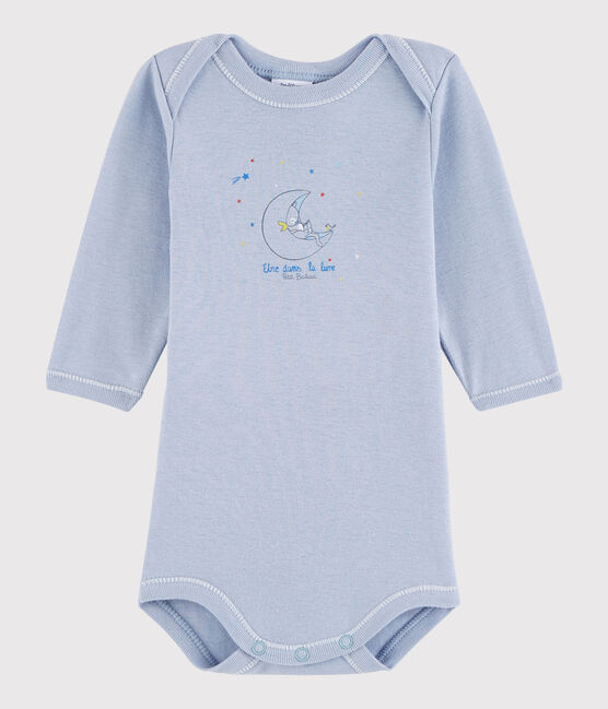 Bodi de manga larga de bebé niño azul VANAIS