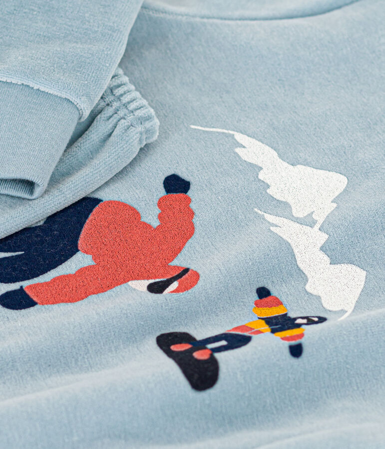 Pijama de terciopelo para ni&ntilde;o/ni&ntilde;a azul