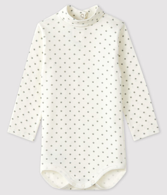 Bodi de manga larga para bebé niño blanco MARSHMALLOW/gris GRIS